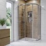 1000x800mm Chrome 6mm Glass Left Hand Offset Quadrant Shower Enclosure with Shower Tray - Carina