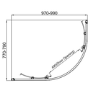 1000x800mm Chrome 6mm Glass Left Hand Offset Quadrant Shower Enclosure with Shower Tray - Carina