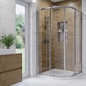 BUN/A2/UNBD1080RQ100/98679 ALMOST PERFECT - 1000x800mm Chrome 6mm Glass Right Hand Offset Quadrant Shower Enclosure with Shower Tray - Carina