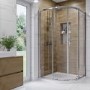 Chrome 6mm Glass Right Hand Offset Quadrant Shower Enclosure with Shower Tray 1000x800mm - Carina