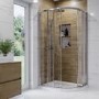 Chrome 6mm Glass Right Hand Offset Quadrant Shower Enclosure with Shower Tray 1000x800mm - Carina