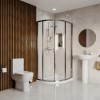 1200 x 800mm Right Hand Offset Quadrant Shower Enclosure Suite with Toilet &amp; Basin - Carina
