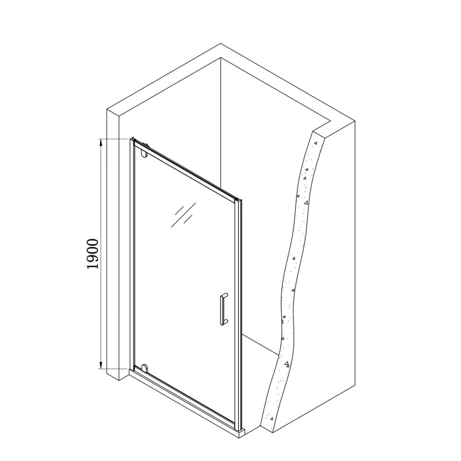 760mm Chrome 6mm Glass Square Hinged Shower Enclosure - Carina