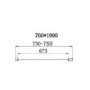 760mm Chrome 6mm Glass Square Hinged Shower Enclosure - Carina