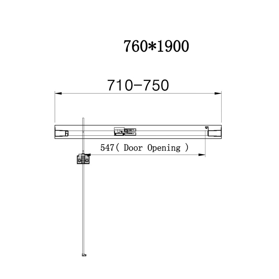 Chrome 6mm Glass Rectangular Hinged Shower Enclosure 760x800mm - Carina
