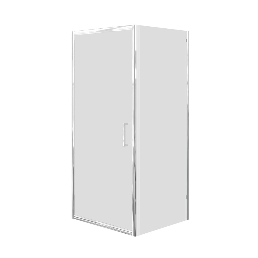 900x800mm Chrome 6mm Glass Rectangular Hinged Shower Enclosure - Carina
