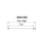 Chrome 6mm Glass Rectangular Hinged Shower Enclosure 900x800mm - Carina