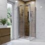 900mm Square Bi Fold Shower Enclosure with Shower Tray - Carina