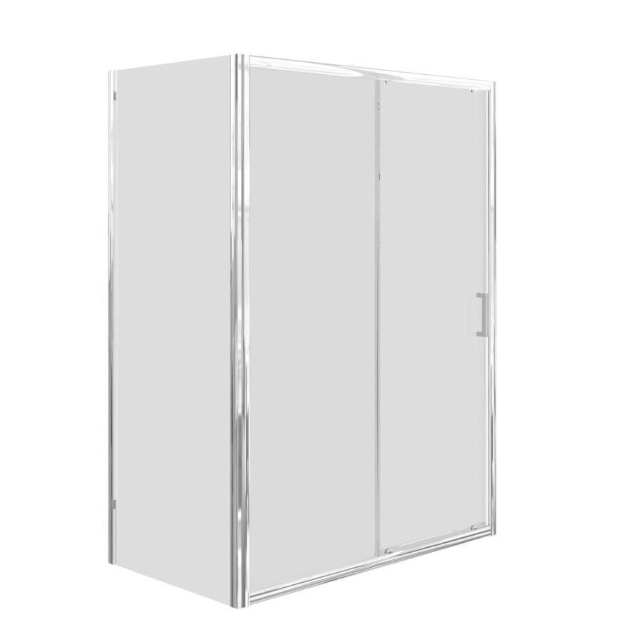 Chrome 6mm Glass Rectangular Sliding Shower Enclosure 1100x700mm - Carina