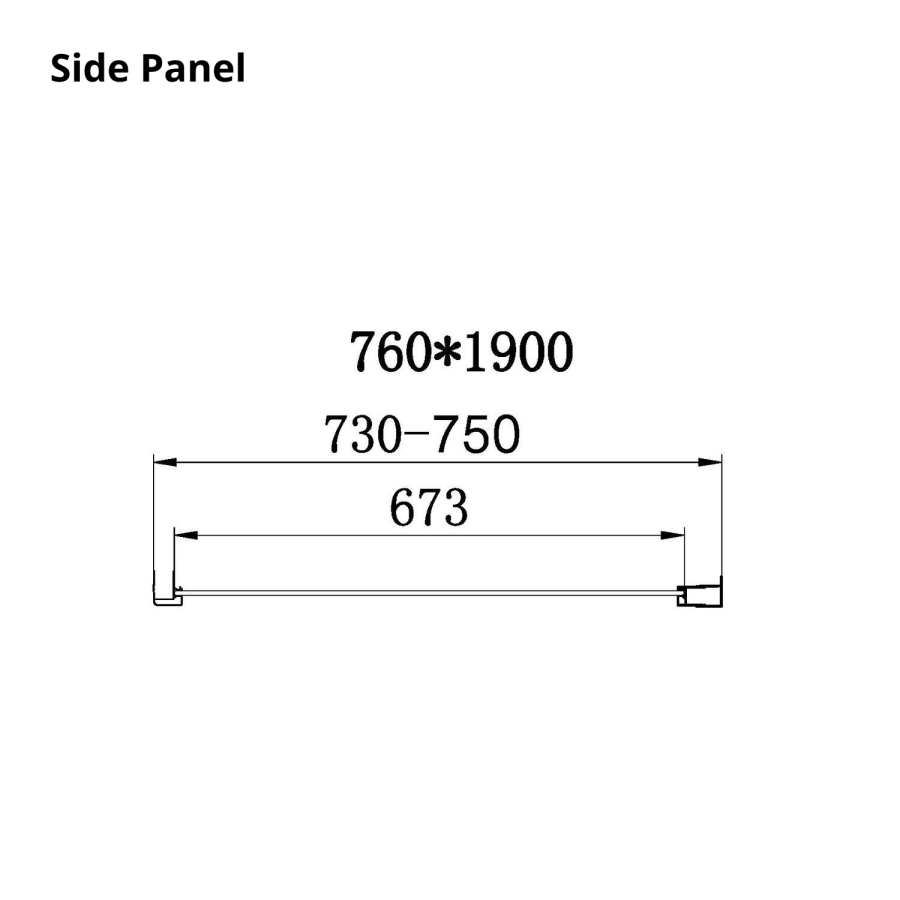 Chrome 6mm Glass Rectangular Sliding Shower Enclosure 1100x760mm - Carina
