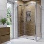 1200x800mm Chrome 6mm Glass Rectangular Sliding Shower Enclosure with Shower Tray - Carina