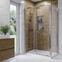 1200x900mm Chrome 6mm Glass Rectangular Sliding Shower Enclosure with Shower Tray - Carina