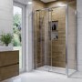 Chrome 6mm Glass Rectangular Sliding Shower Enclosure with Shower Tray 1400x900mm - Carina