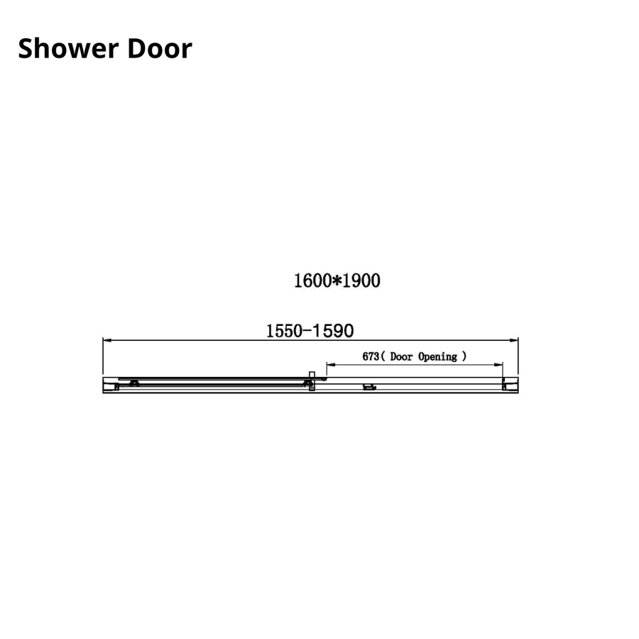 Chrome 6mm Glass Rectangular Sliding Shower Enclosure 1600x700mm - Carina
