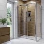 ONLY OPENED- 1700x760mm Chrome 6mm Glass Rectangular Sliding Shower Enclosure - Carina