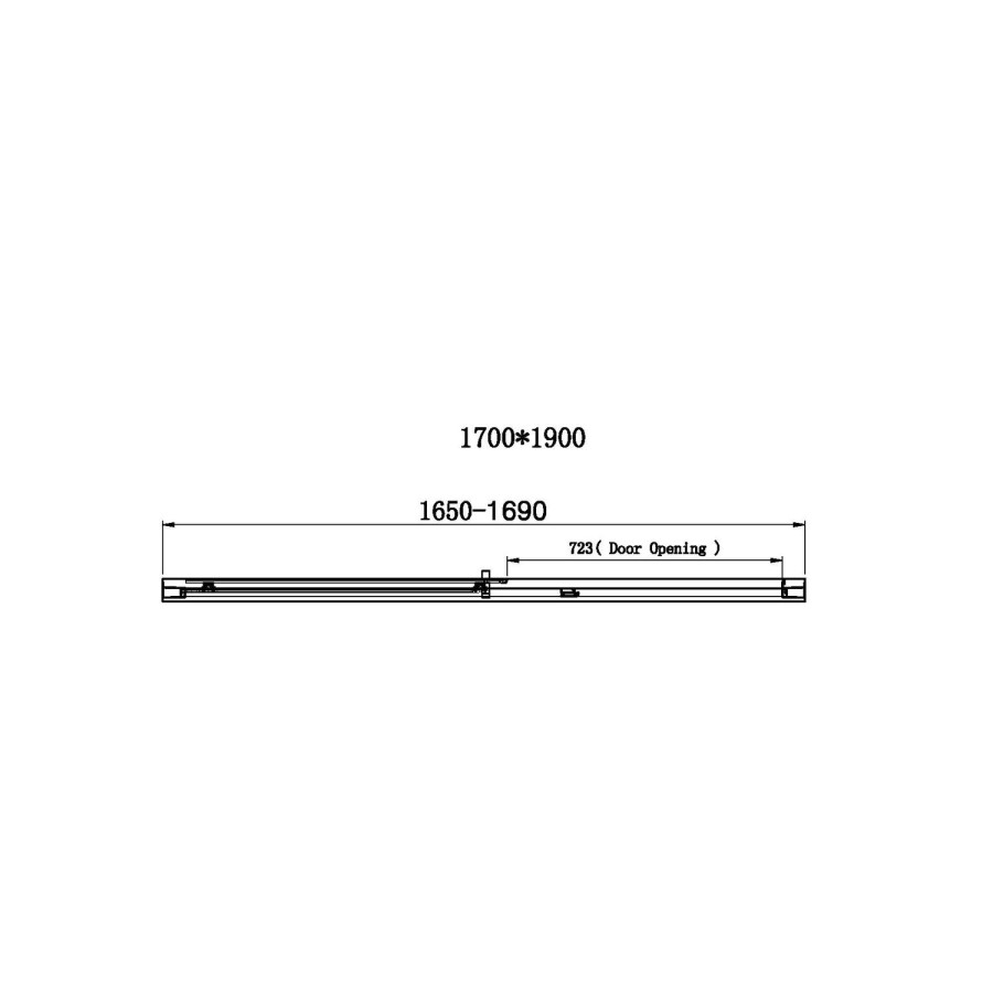 ONLY OPENED- 1700x760mm Chrome 6mm Glass Rectangular Sliding Shower Enclosure - Carina