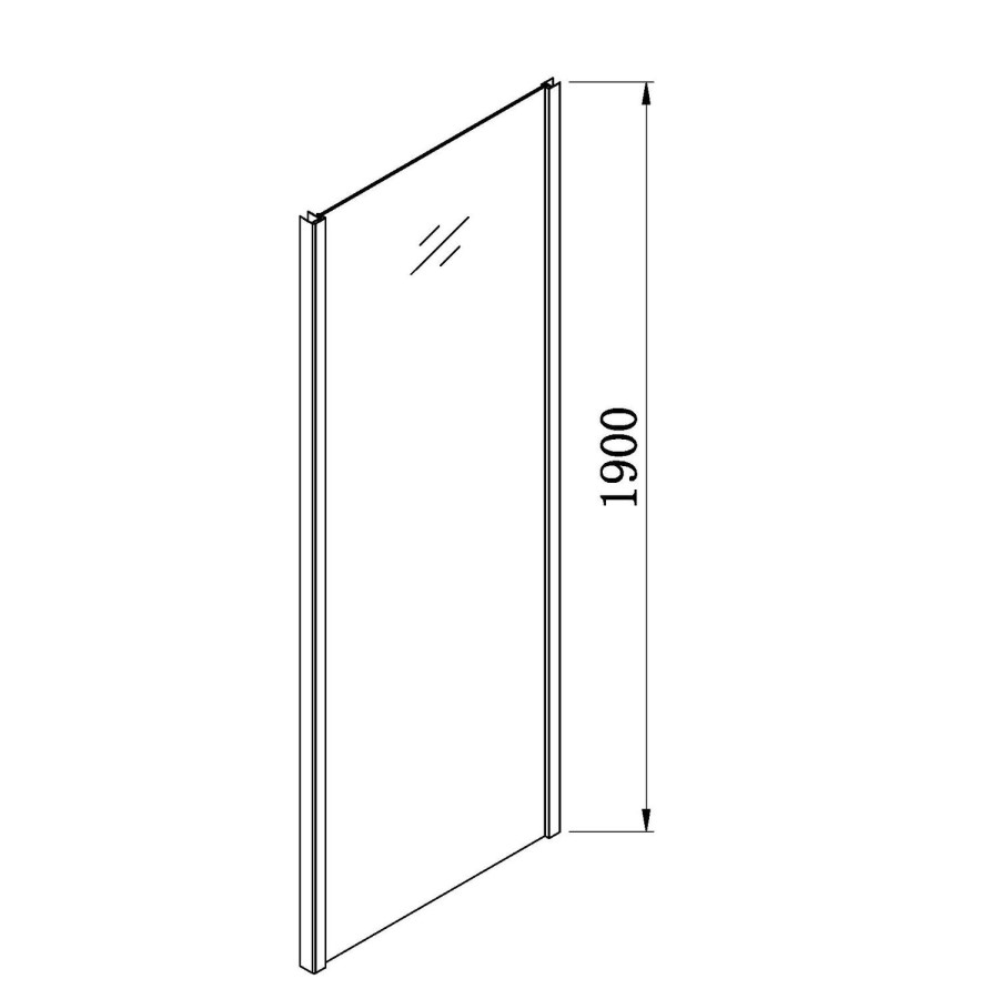 ONLY OPENED- 1700x760mm Chrome 6mm Glass Rectangular Sliding Shower Enclosure - Carina