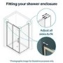 ONLY OPENED- 1700x760mm Chrome 6mm Glass Rectangular Sliding Shower Enclosure - Carina