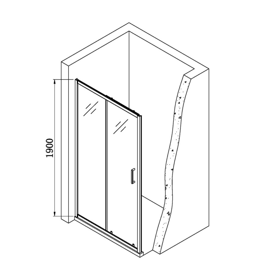 Chrome 6mm Glass Rectangular Sliding Shower Enclosure with Shower Tray 1700x700mm - Carina