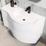 1000mm White Wall Hung Right Hand Curved Vanity Unit with Basin  - Tulum