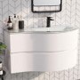 1000mm White Wall Hung Right Hand Curved Vanity Unit with Basin  - Tulum