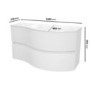 1000mm White Wall Hung Right Hand Curved Vanity Unit with Basin  - Tulum