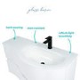 1000mm White Wall Hung Right Hand Curved Vanity Unit with Basin  - Tulum
