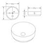 600mm White Wall Hung Countertop Vanity Unit with Black Marble Effect Basin and Shelves - Lugo