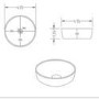 600mm White Wall Hung Countertop Vanity Unit with Stone Effect Basin and Shelf - Lugo