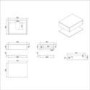 600mm White Wall Hung Countertop Vanity Unit with Chevron Basin and Shelves - Lugo