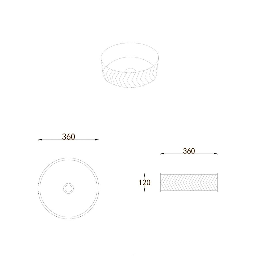 600mm White Wall Hung Countertop Vanity Unit with Chevron Basin and Shelves - Lugo