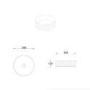 600mm White Wall Hung Countertop Vanity Unit with Chevron Basin and Shelves - Lugo