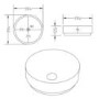 600mm White Wall Hung Countertop Vanity Unit with White Marble Effect Basin and Shelves - Lugo