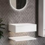 GRADE A2 - 600mm White Wall Hung Countertop Shelves - Lugo