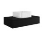 800mm Black Wall Hung Countertop Vanity Unit with Curved Square Basin - Lugo