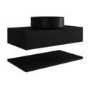 800mm Black Wall Hung Countertop Vanity Unit with Black Basin and Shelf - Lugo