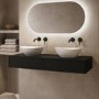 1200mm Black Wall Hung Countertop Vanity Unit with Oval Basin - Lugo