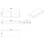 1200mm Black Wall Hung Countertop Vanity Unit with Oval Basin - Lugo