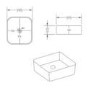 600mm Black Wall Hung Countertop Vanity Unit with White Square Basin and Shelf - Lugo