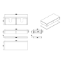 1200mm Green Wall Hung Double Countertop Vanity Unit with Square Basins and Shelves- Lugo