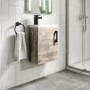 400mm Wood Effect Cloakroom Wall Hung Vanity Unit with Basin and Black Handle - Ashford