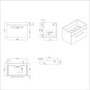 Grade A1 - 600mm Grey Wall Hung Vanity Unit with Basin and Black Handle - Ashford