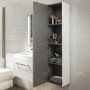 White Wall Mounted Tall Bathroom Cabinet 350mm - Ashford