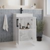 500mm White Freestanding Vanity Unit with Basin and Black Handles - Ashford