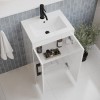 500mm White Freestanding Vanity Unit with Basin and Black Handles - Ashford