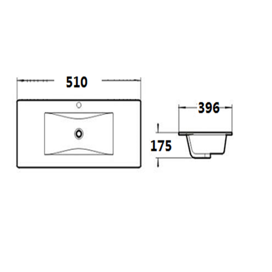 ONLY OPENED - 500mm White Floor Standing Door Vanity Unit with Basin and Brushed Brass Handles - Ashford