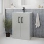 500mm Grey Freestanding Vanity Unit with Basin and Black Handles - Ashford