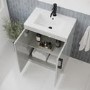 500mm Grey Freestanding Vanity Unit with Basin and Black Handles - Ashford