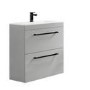 800mm Grey Freestanding Vanity Unit with Basin and Black Handles - Ashford