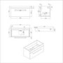 800mm White Wall Hung Vanity Unit with Basin and Black Handles - Ashford